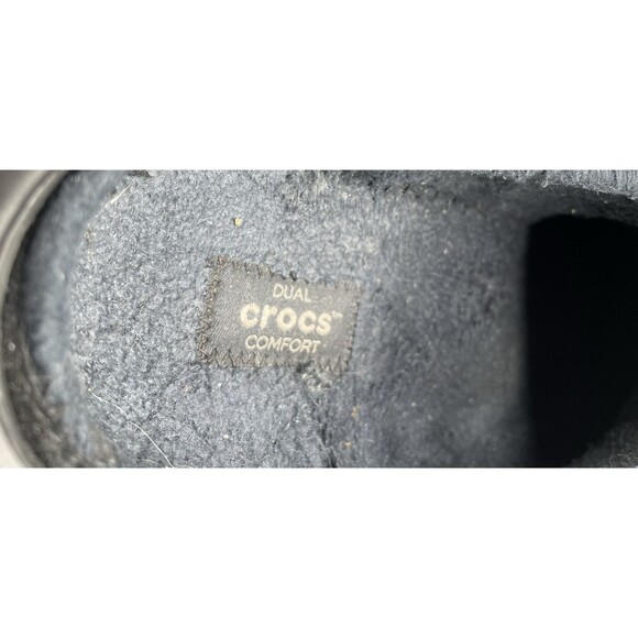 Classic Fleece Lined Clog Crocs Dual Comfort Unisex Black Womens 8 Mens 6 - Picture 5 of 8